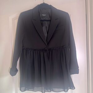 Simply Vera Vera Wang Black Sheer Peplum Blazer